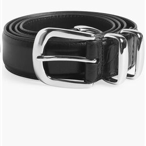 NWT Favorite Daughter Croc Embossed Belt (Black + Silver)